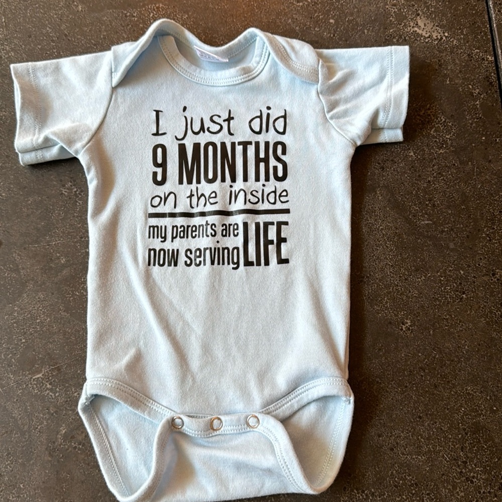 Unisex- Light Blue Onesie ‘I just did 9 months on the inside’